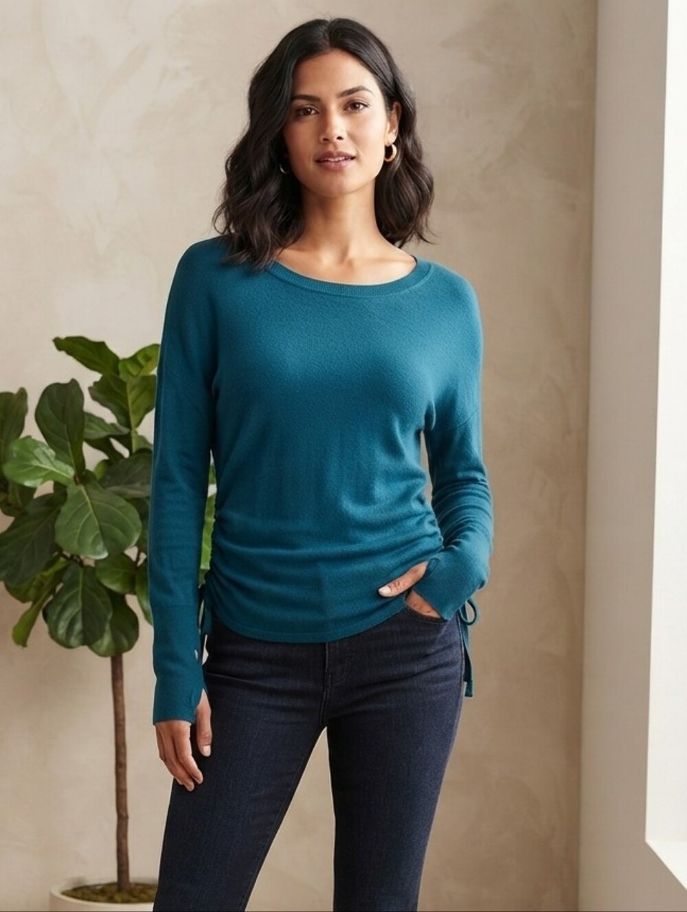 Athleta XS Long-Sleeve Turquoise Sweater
